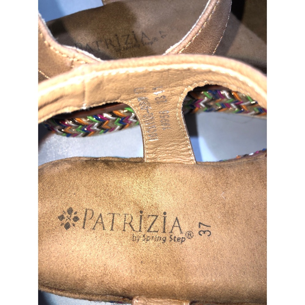 Patrizia by Spring Step Rocking Multi Color Woven Platform Sandals Tan Size 37 - Picture 5 of 9
